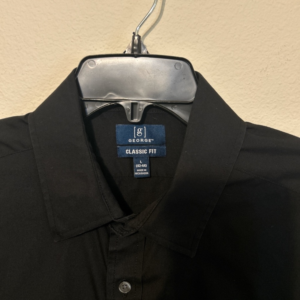 George Men's Black Casual Button Down Shirt - Picture 3 of 6